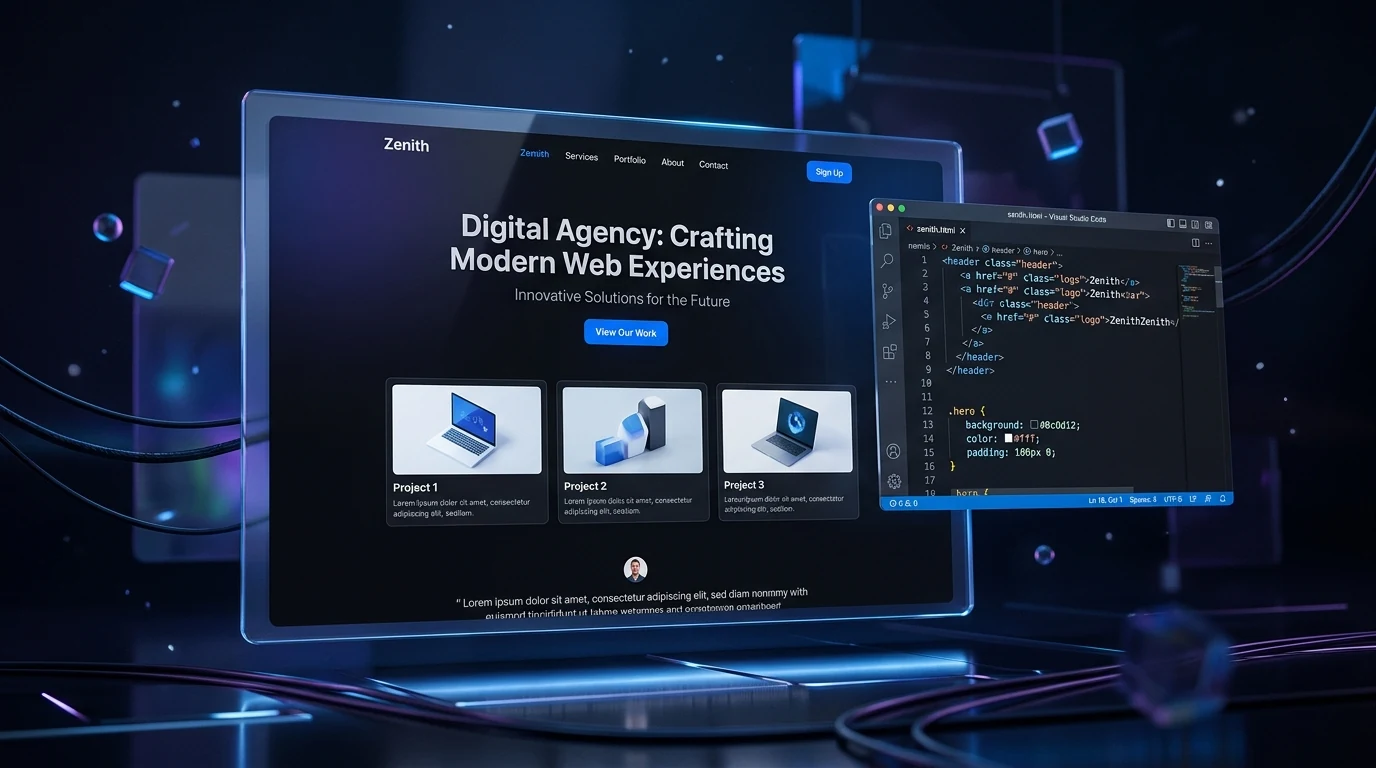 Custom Website Development UI Mockup